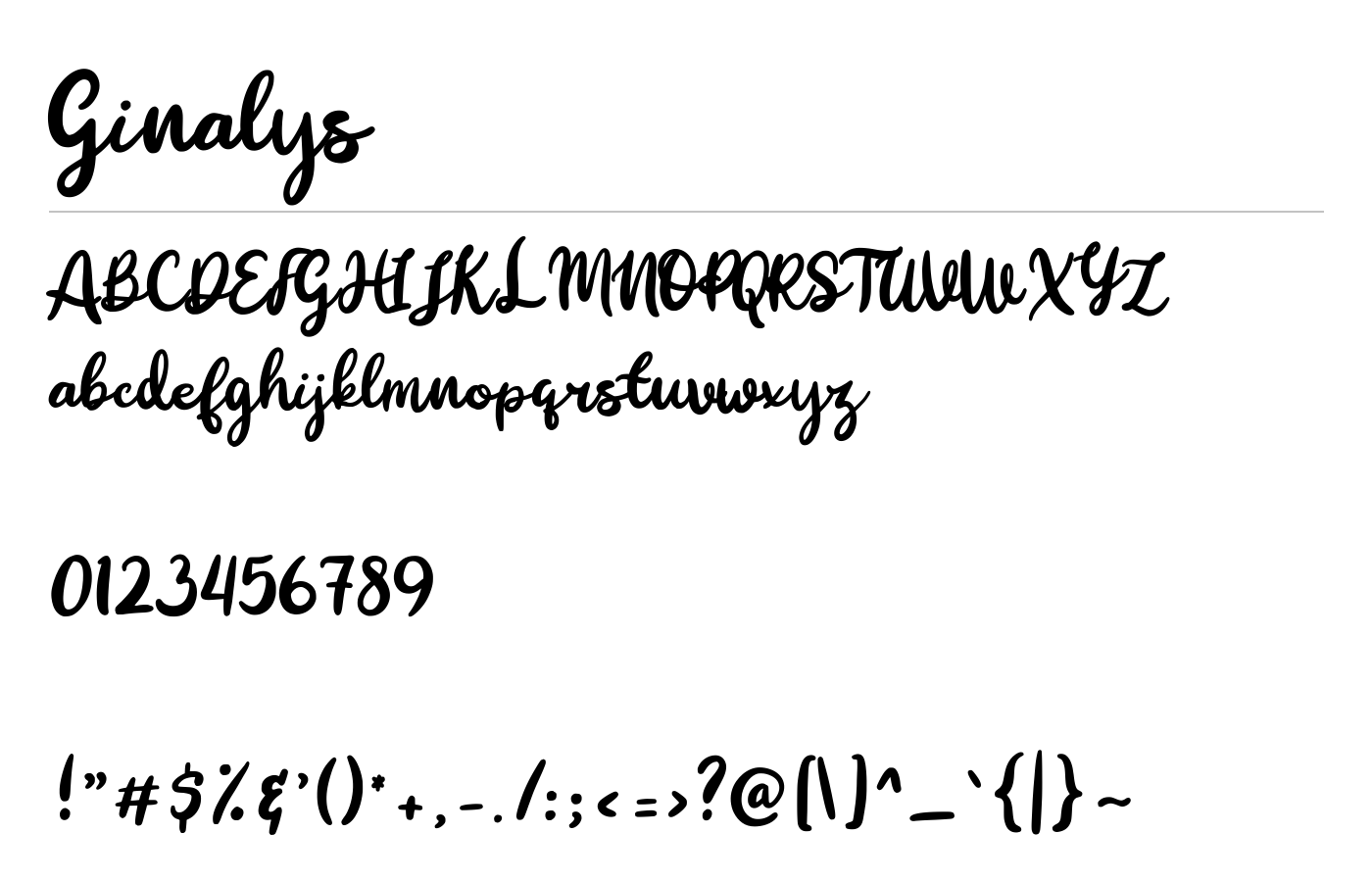 Ginalys Font preview