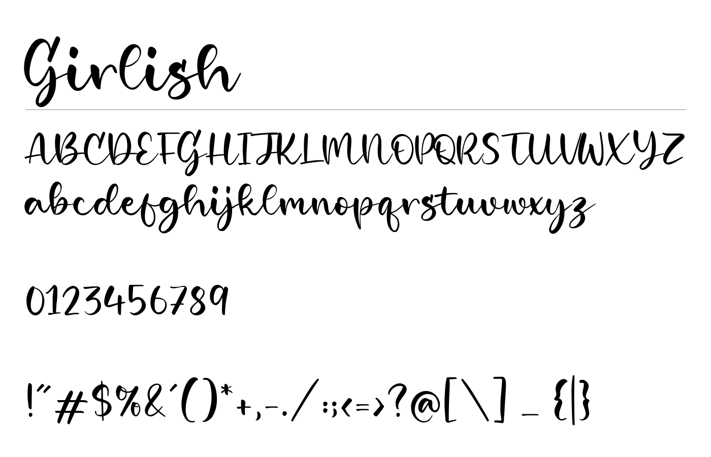 Girlish Font preview