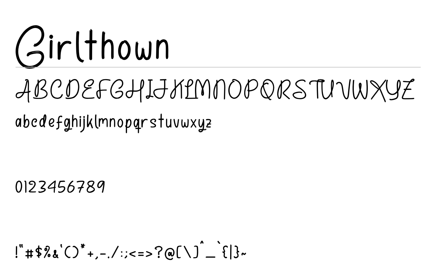Girlthown Font preview