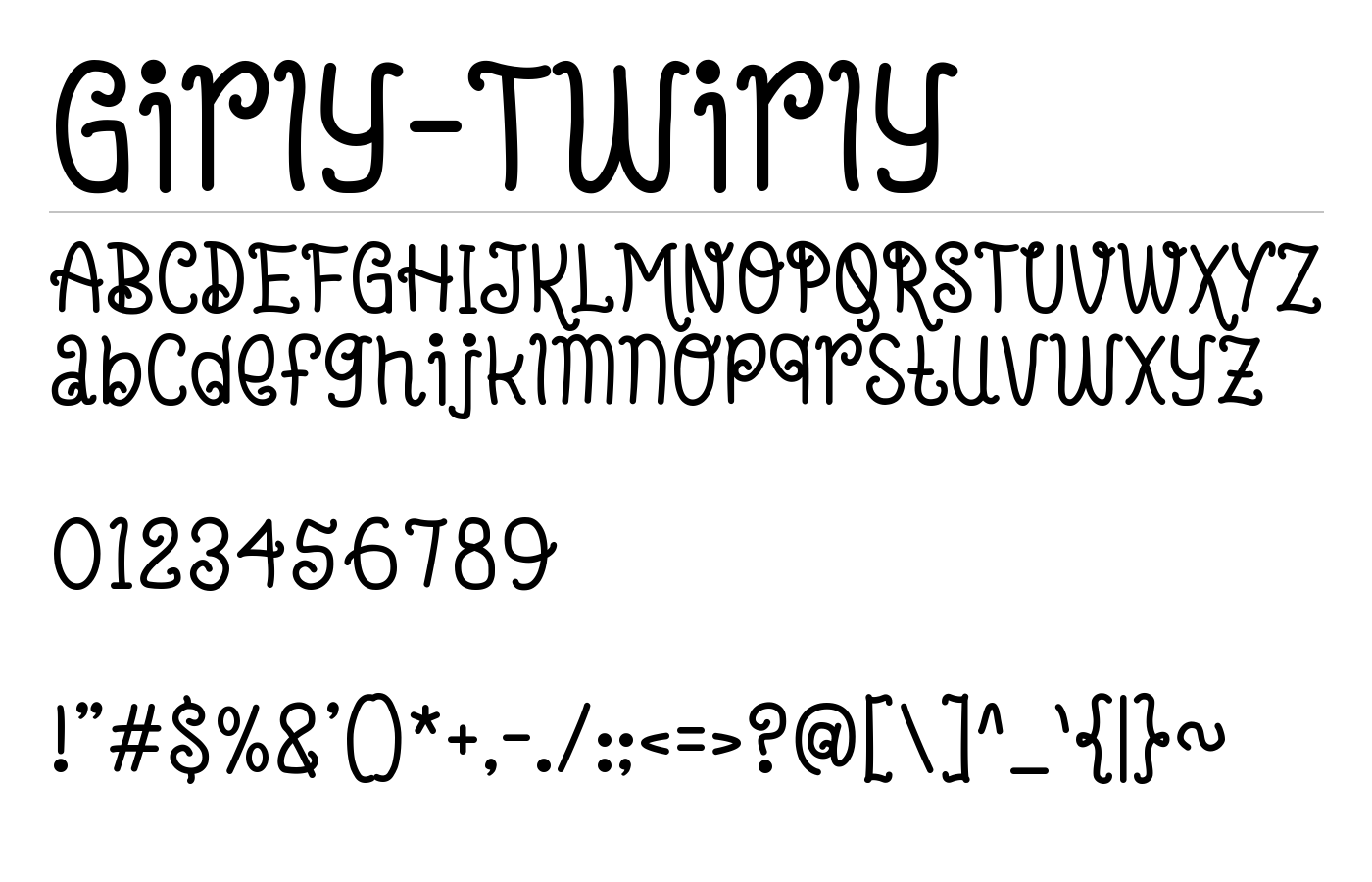 Girly Twirly Font preview