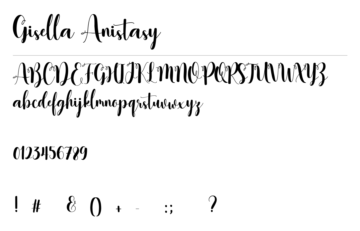 Gisella Anistasy Font preview
