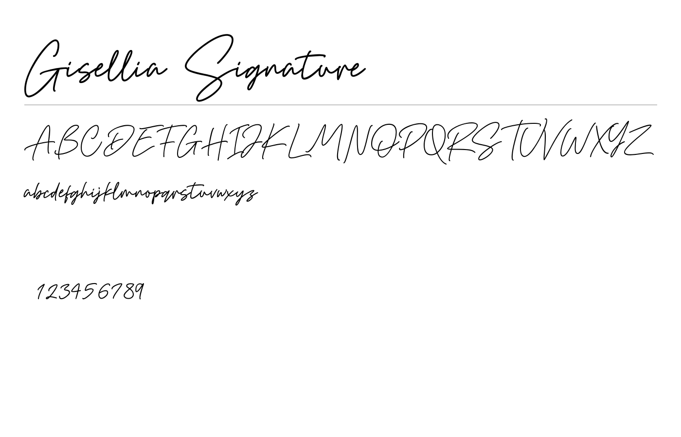 Gisellia Signature Font preview
