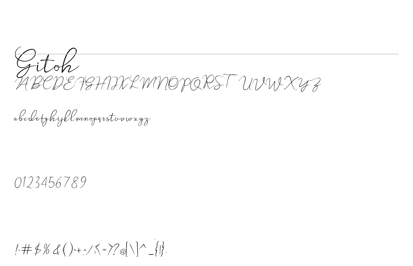 Gitoh Font preview
