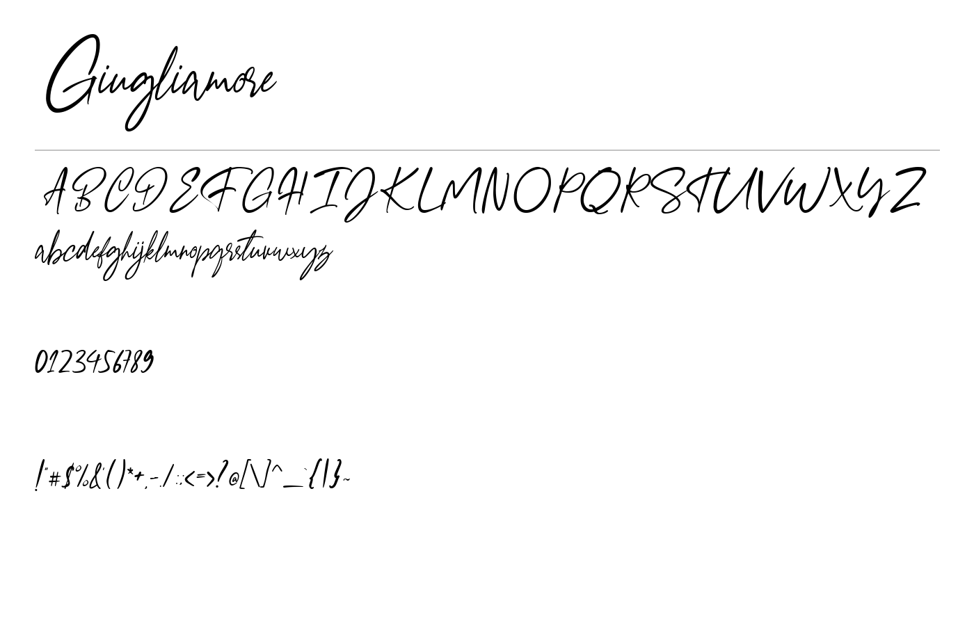 Giugliamore Handwriting Script preview