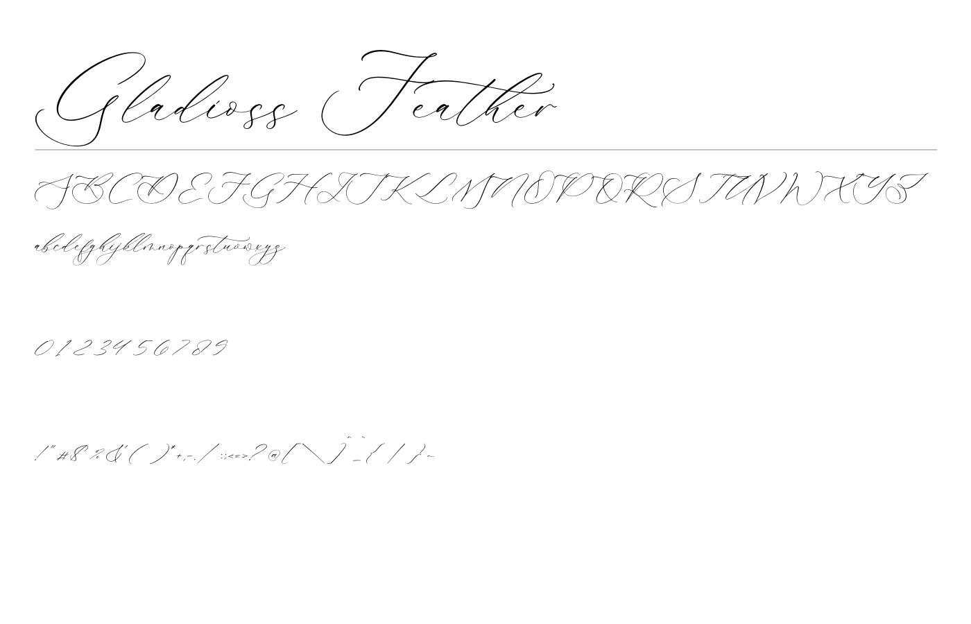 Gladioss Feather Font preview