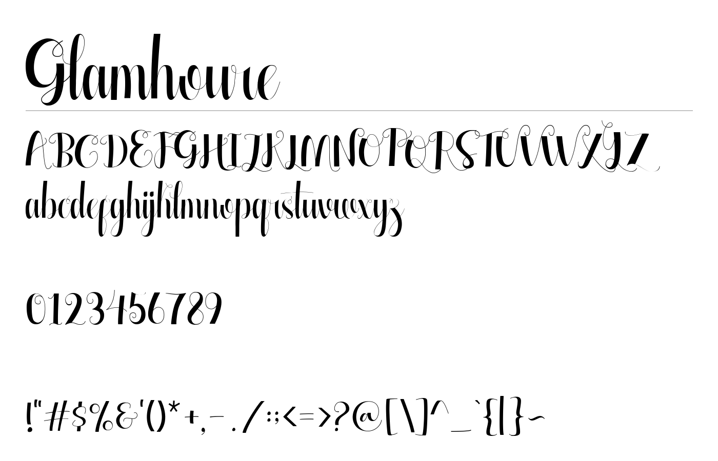 Glamhoure Font preview