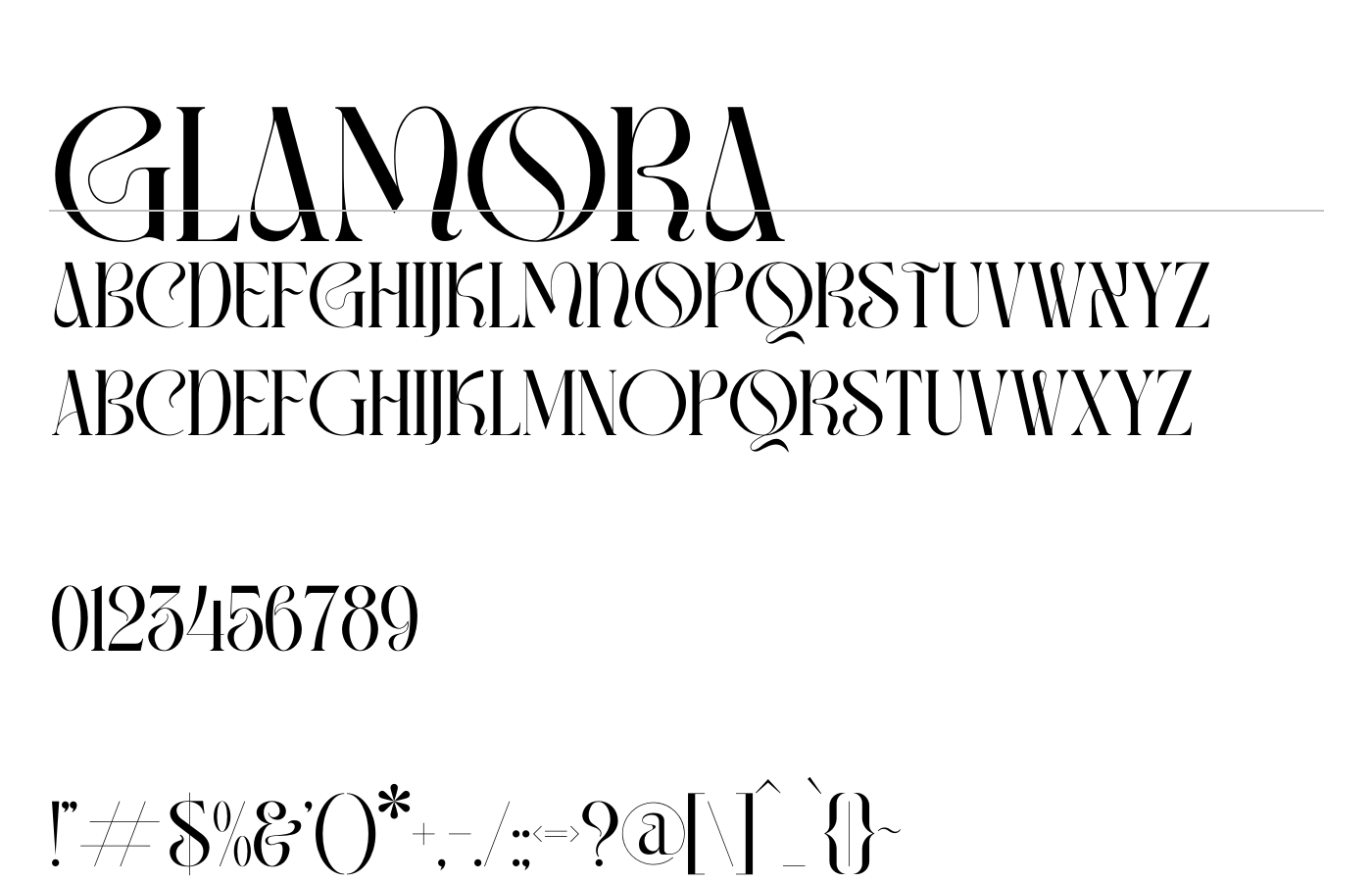 Glamora Font preview