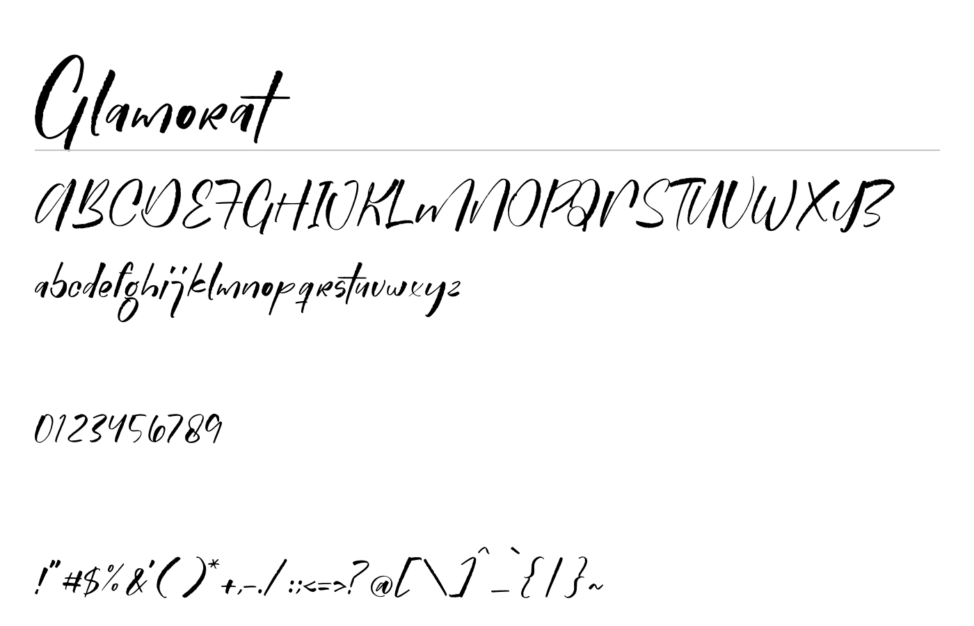Glamorat Font preview