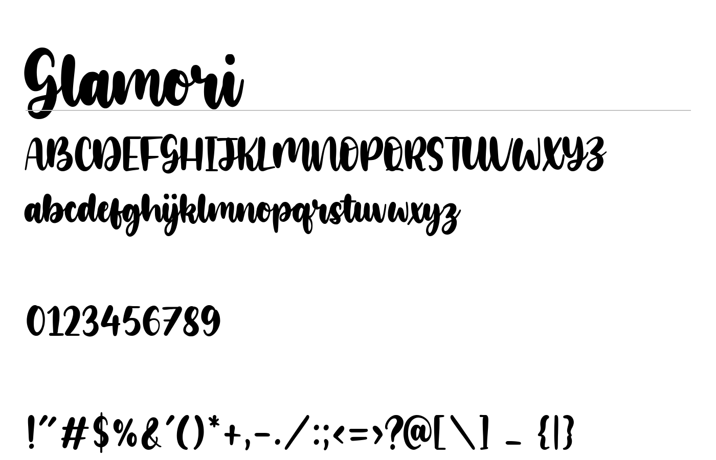 Glamori Bold Brush Font preview