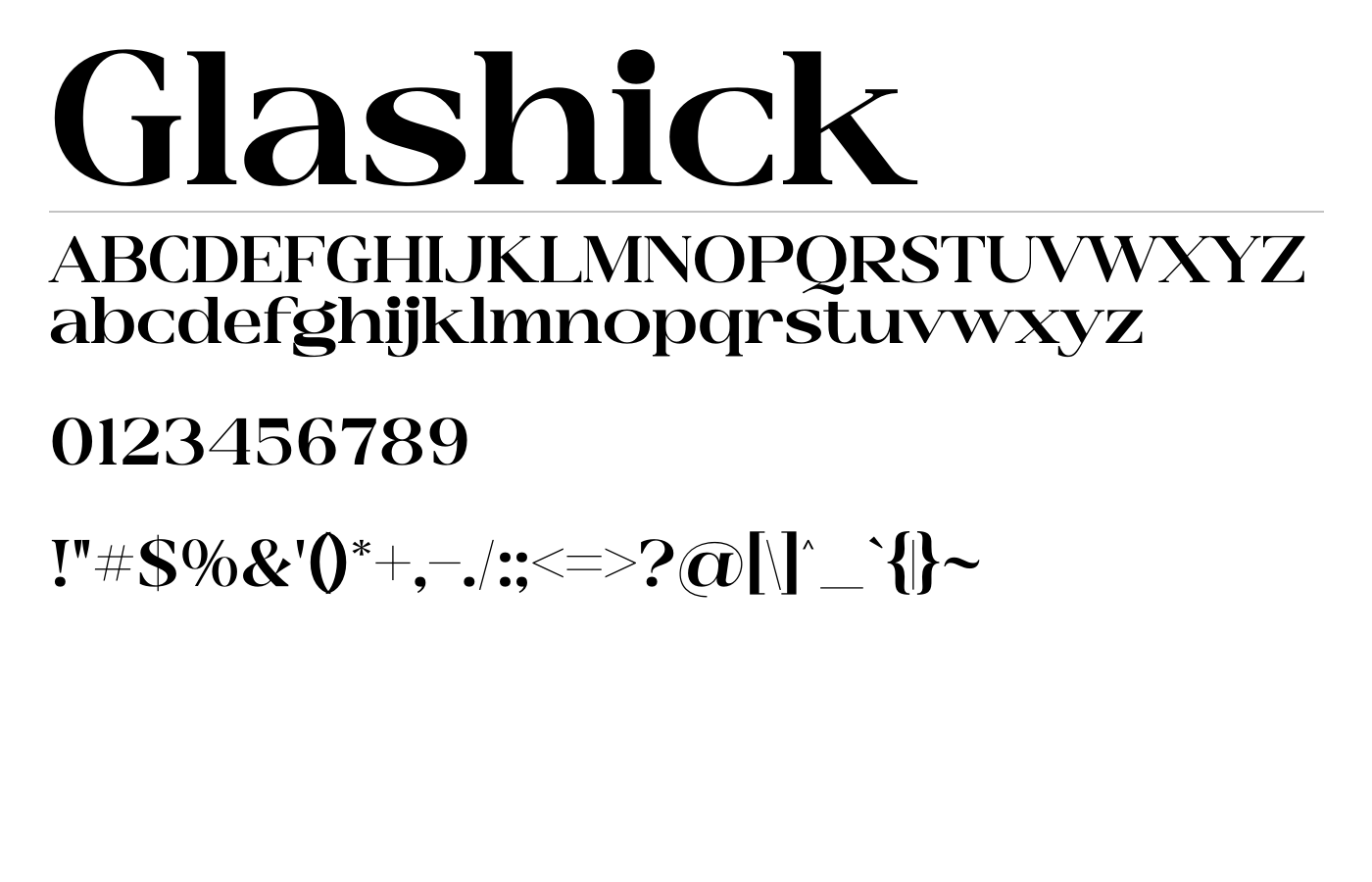 Glashick Font preview