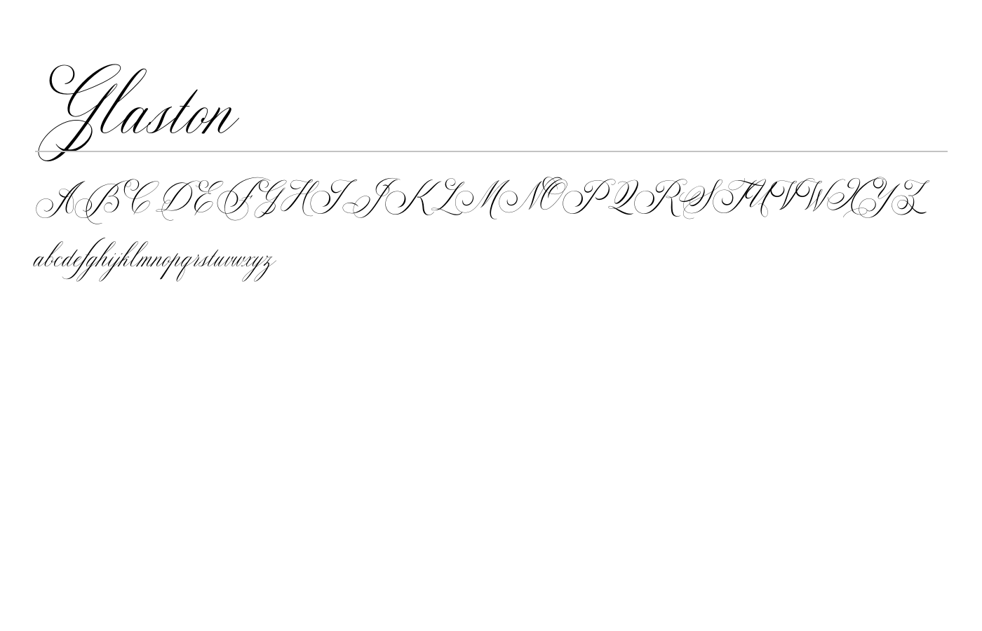 Glaston Romantic Font preview