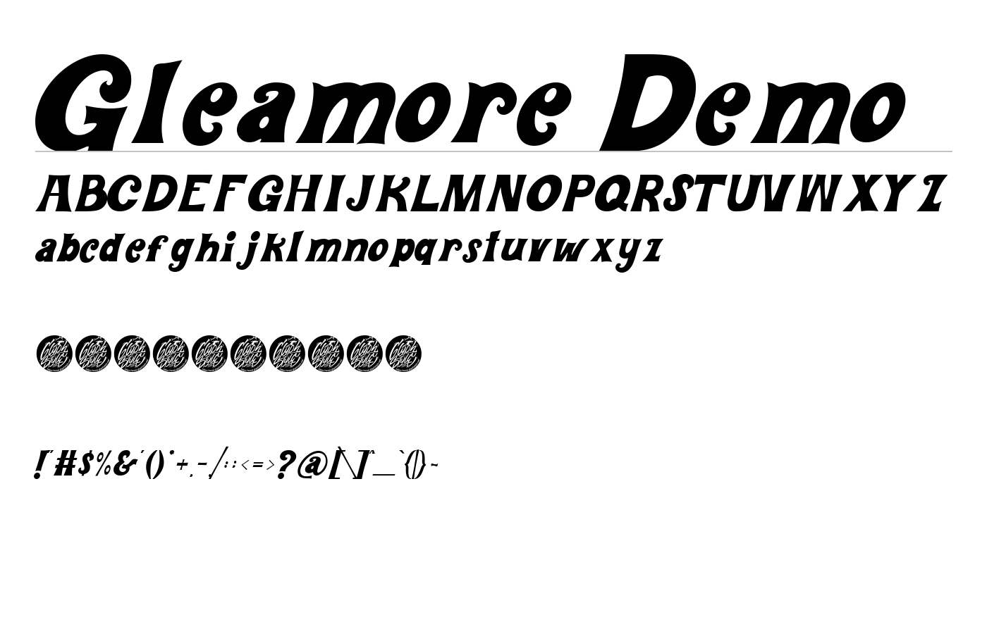 Gleamore Font preview