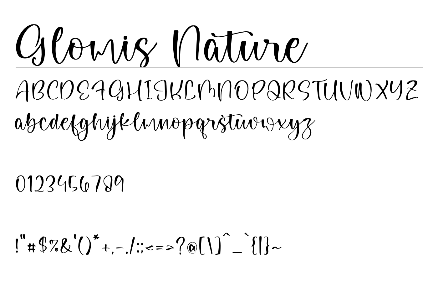 Glomis Nature Font preview