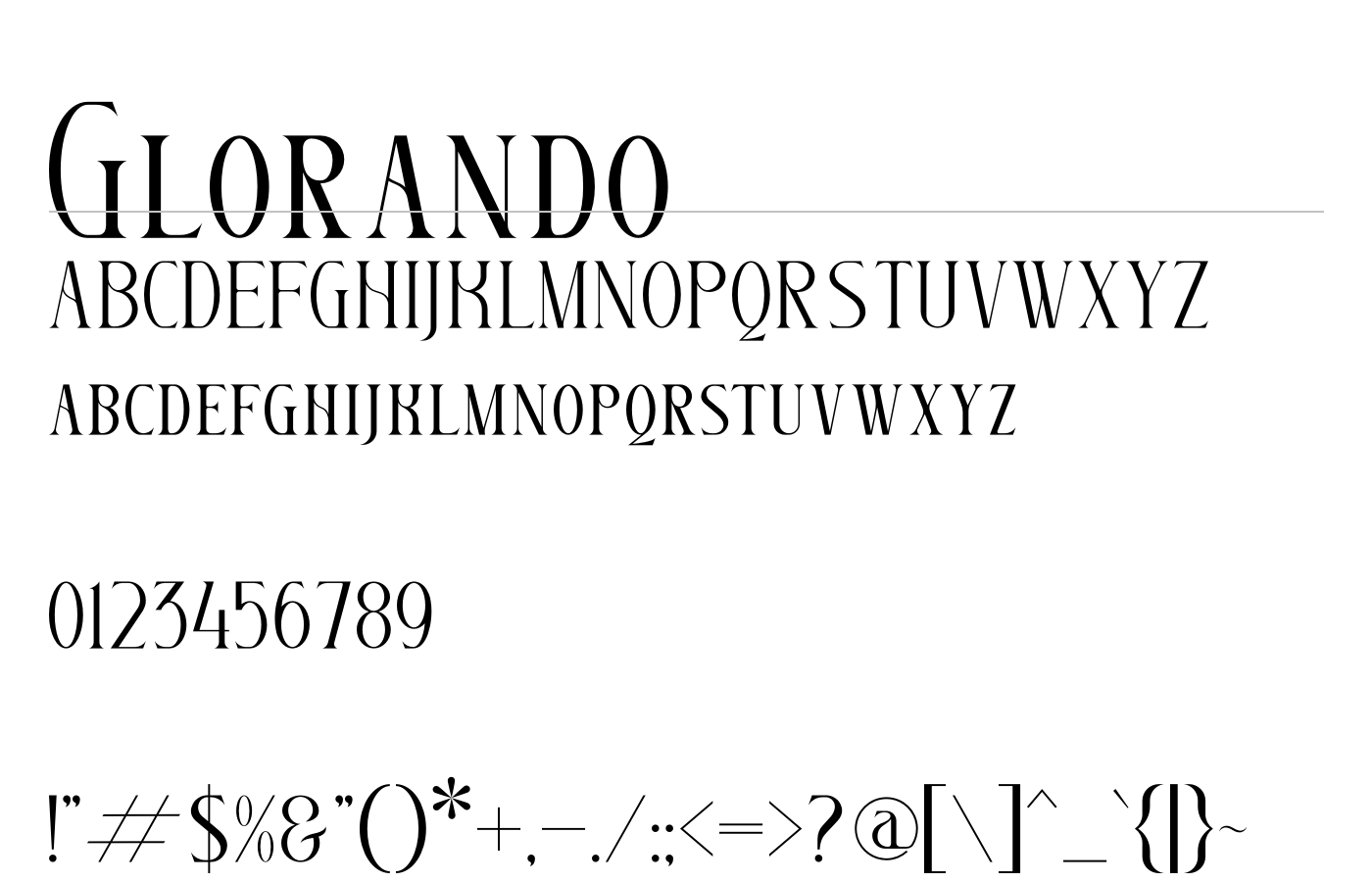 Glorando Font preview