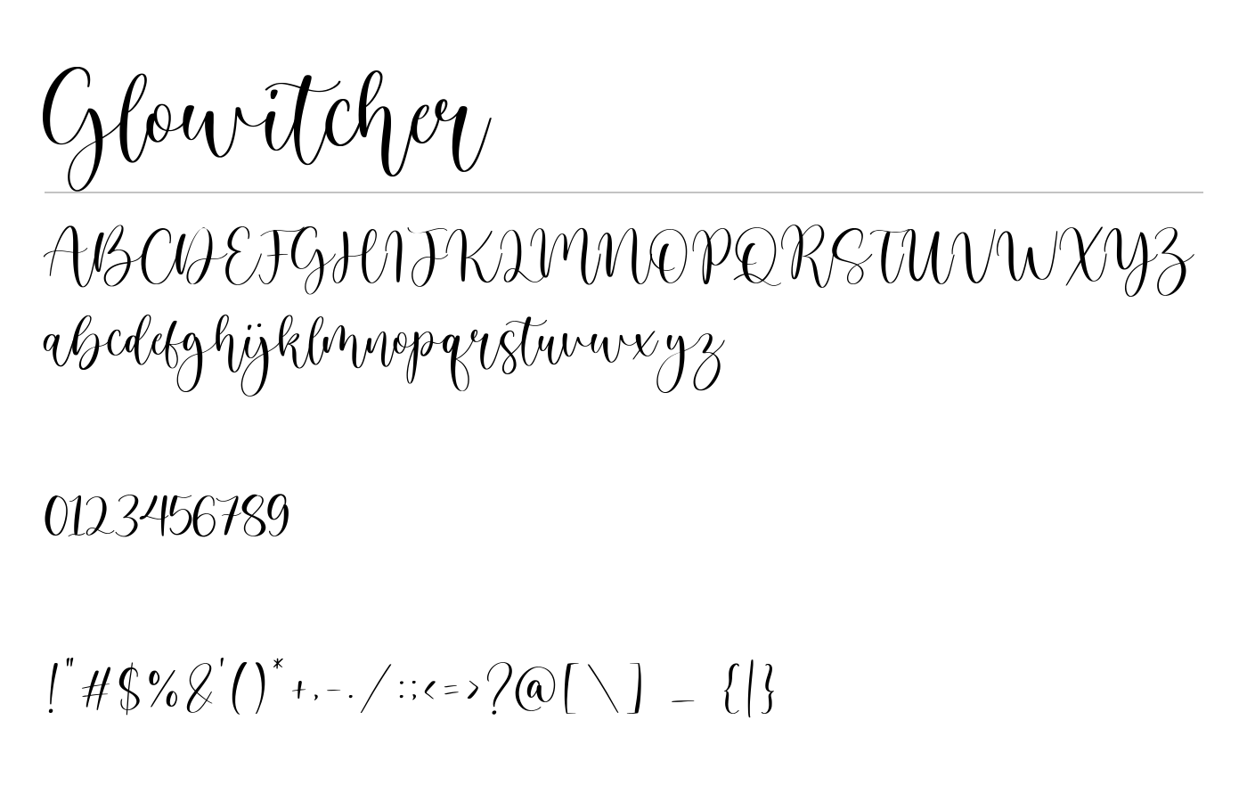 Glowitcher Font preview
