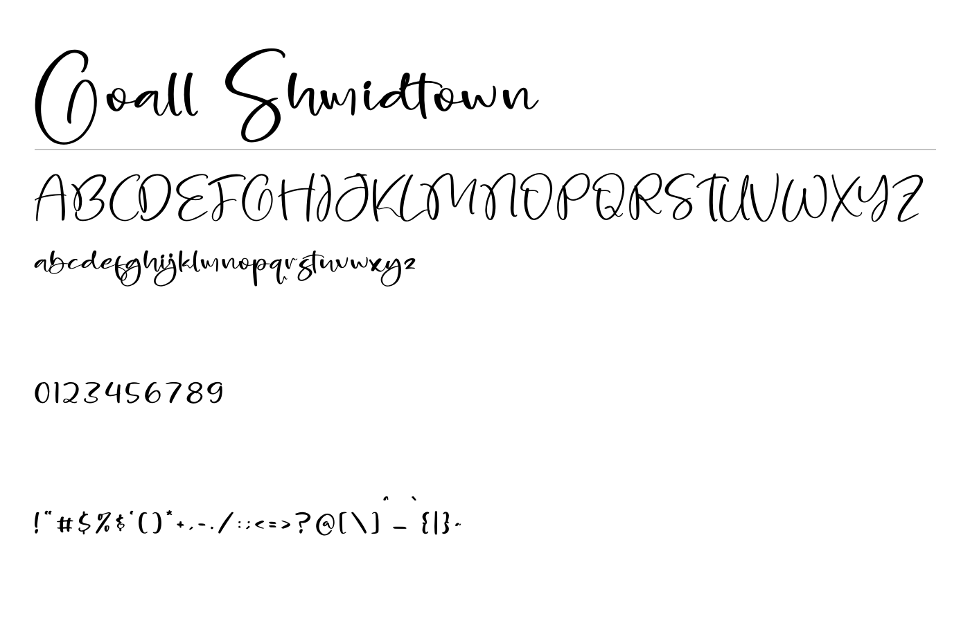 Goall Shmidtown Font preview