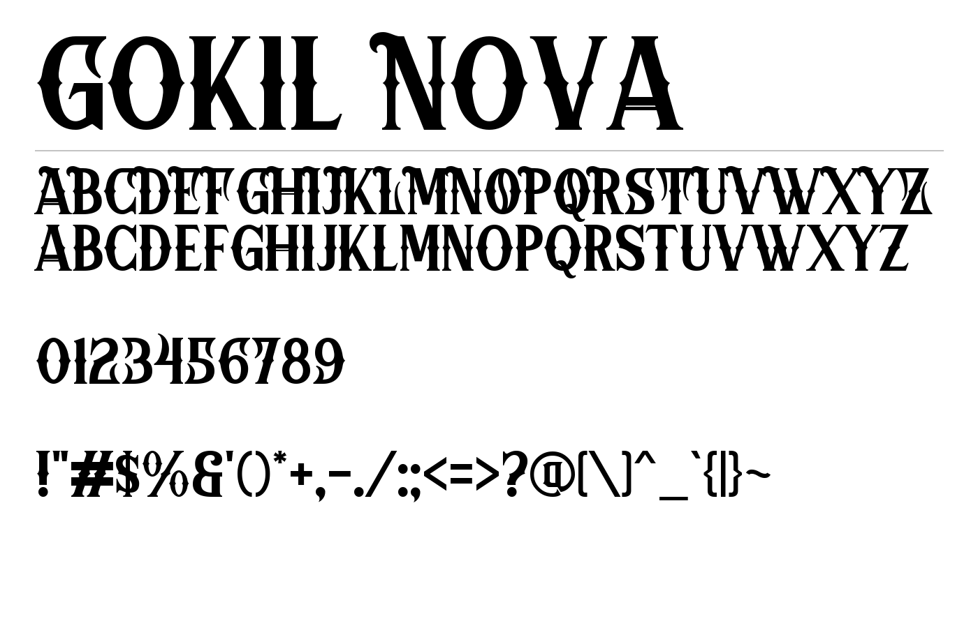 Gokil Nova Font preview