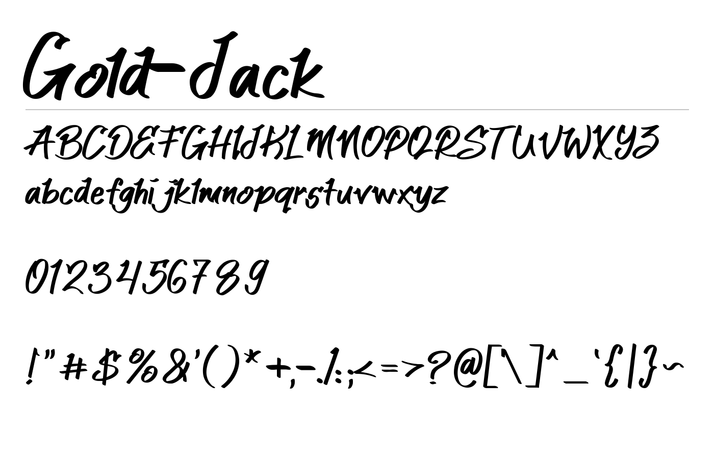 Gold Jack Font preview