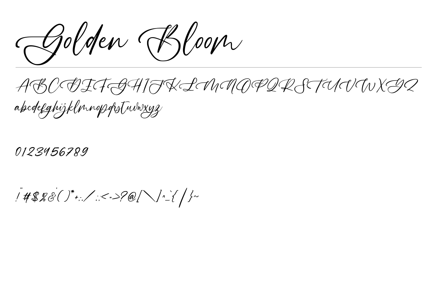 Golden Bloom Font preview