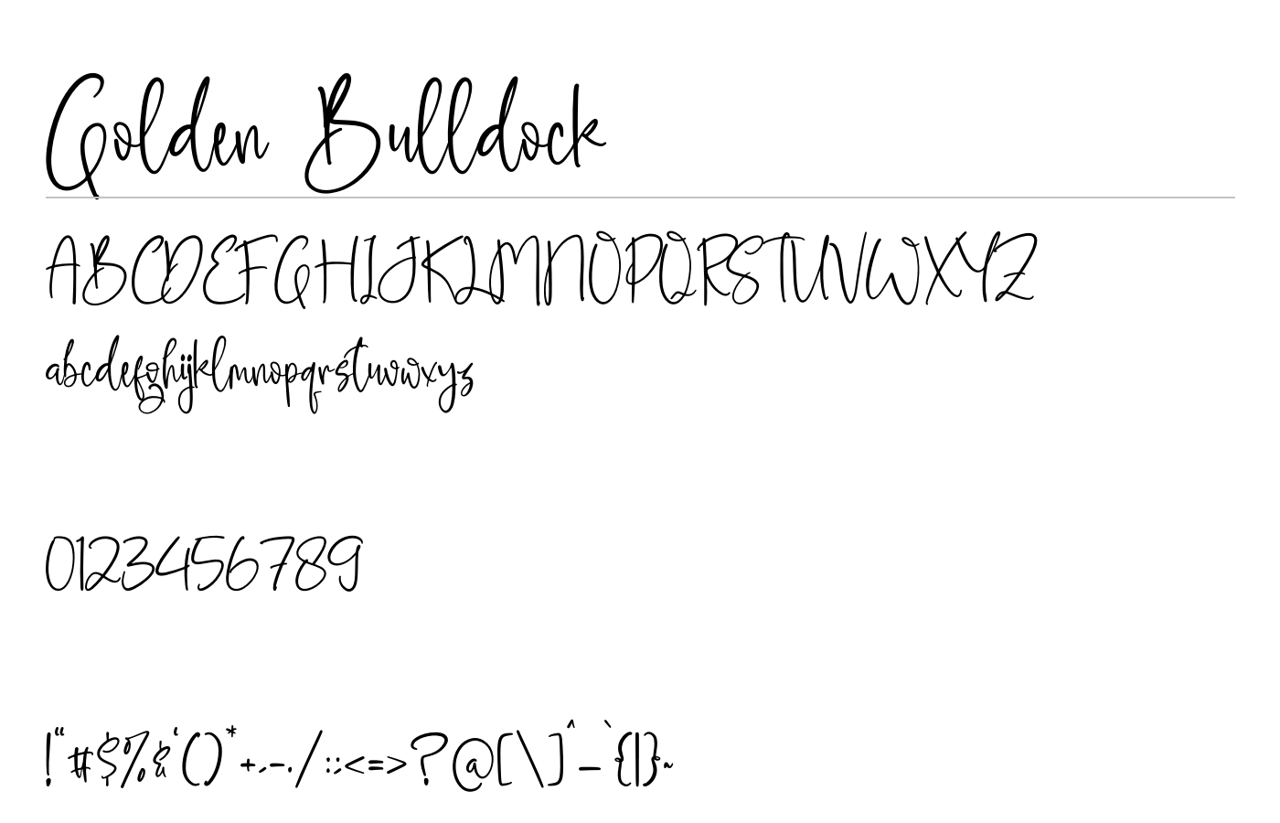 Golden Bulldock Font preview