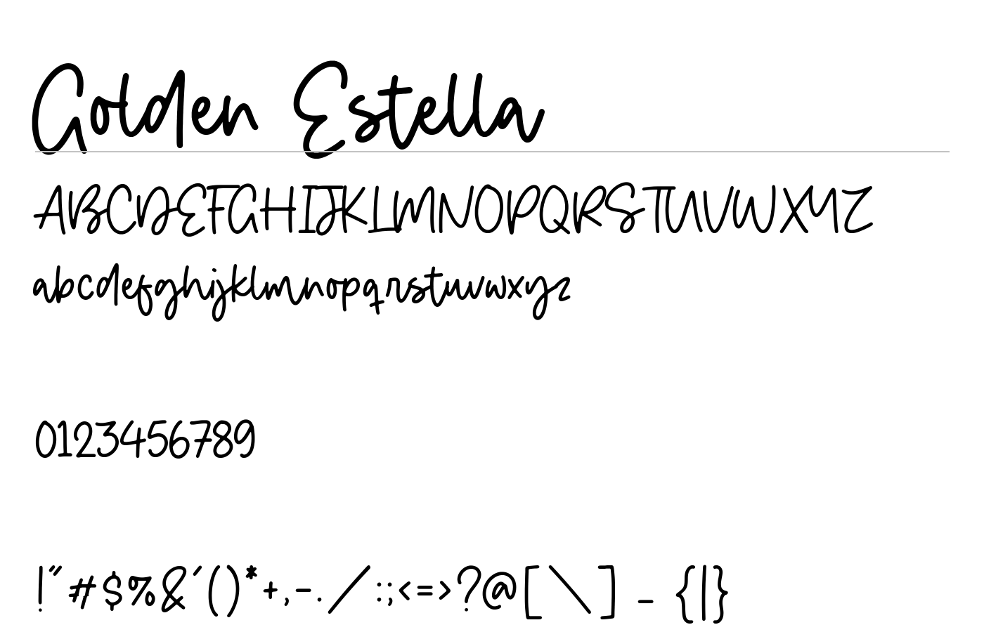 Golden Estella Font preview
