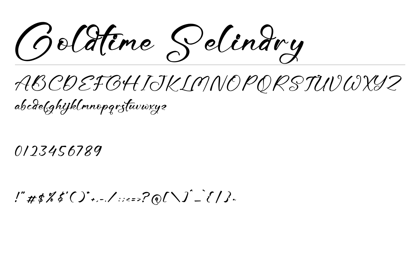 Goldtime Selindry Font preview