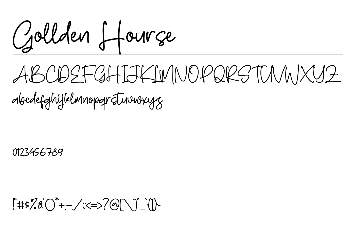Gollden Hourse Font preview