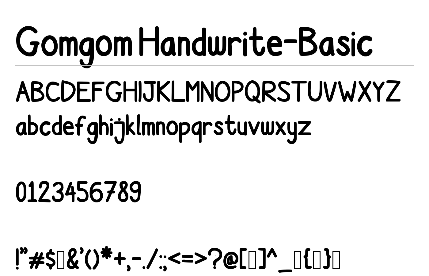 Gomgom Font preview