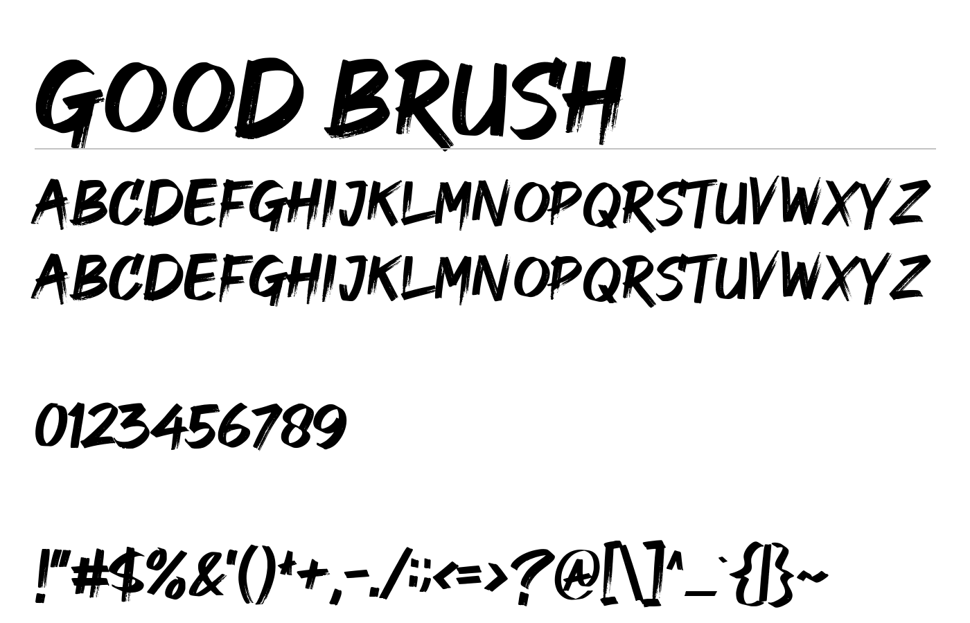 Good Brush Font preview