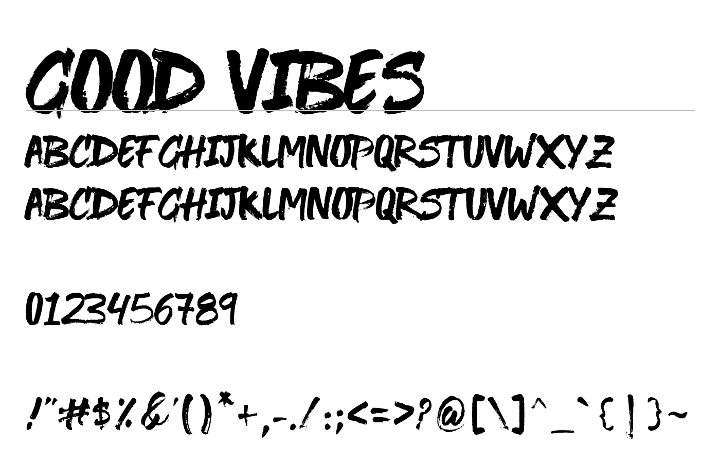 Good Vibes Brush Typeface preview