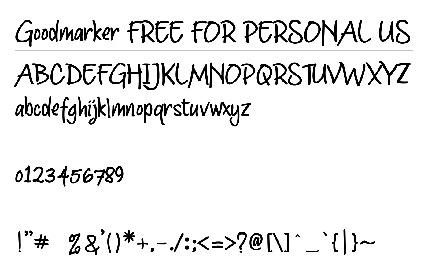 Goodmarket Script Font preview