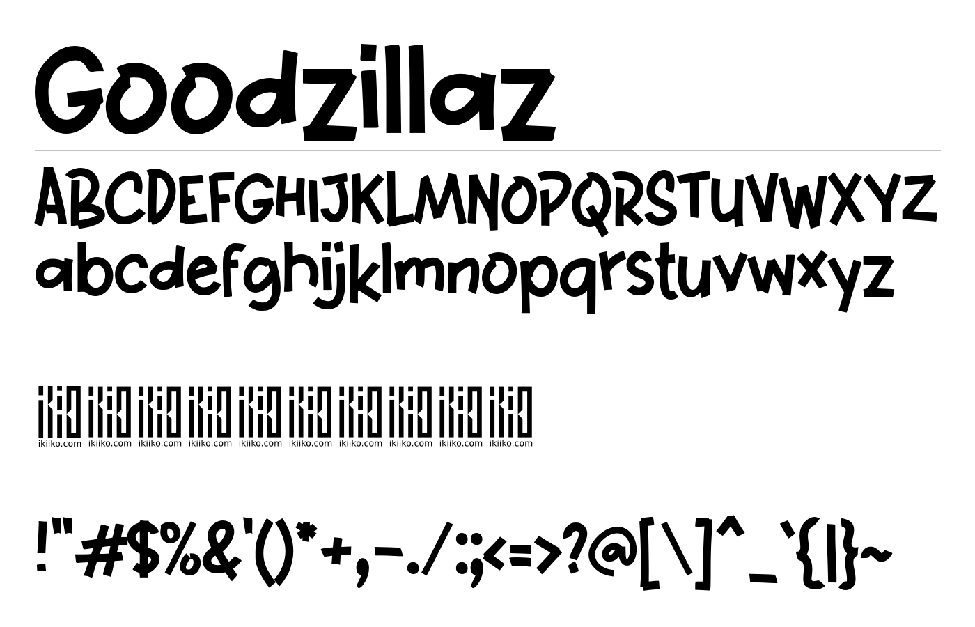 Goodzillaz Font preview