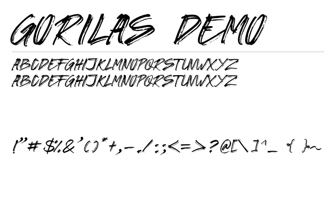 Gorilas Font preview