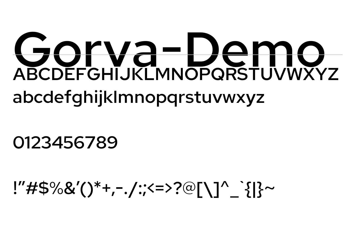 Gorva Font preview