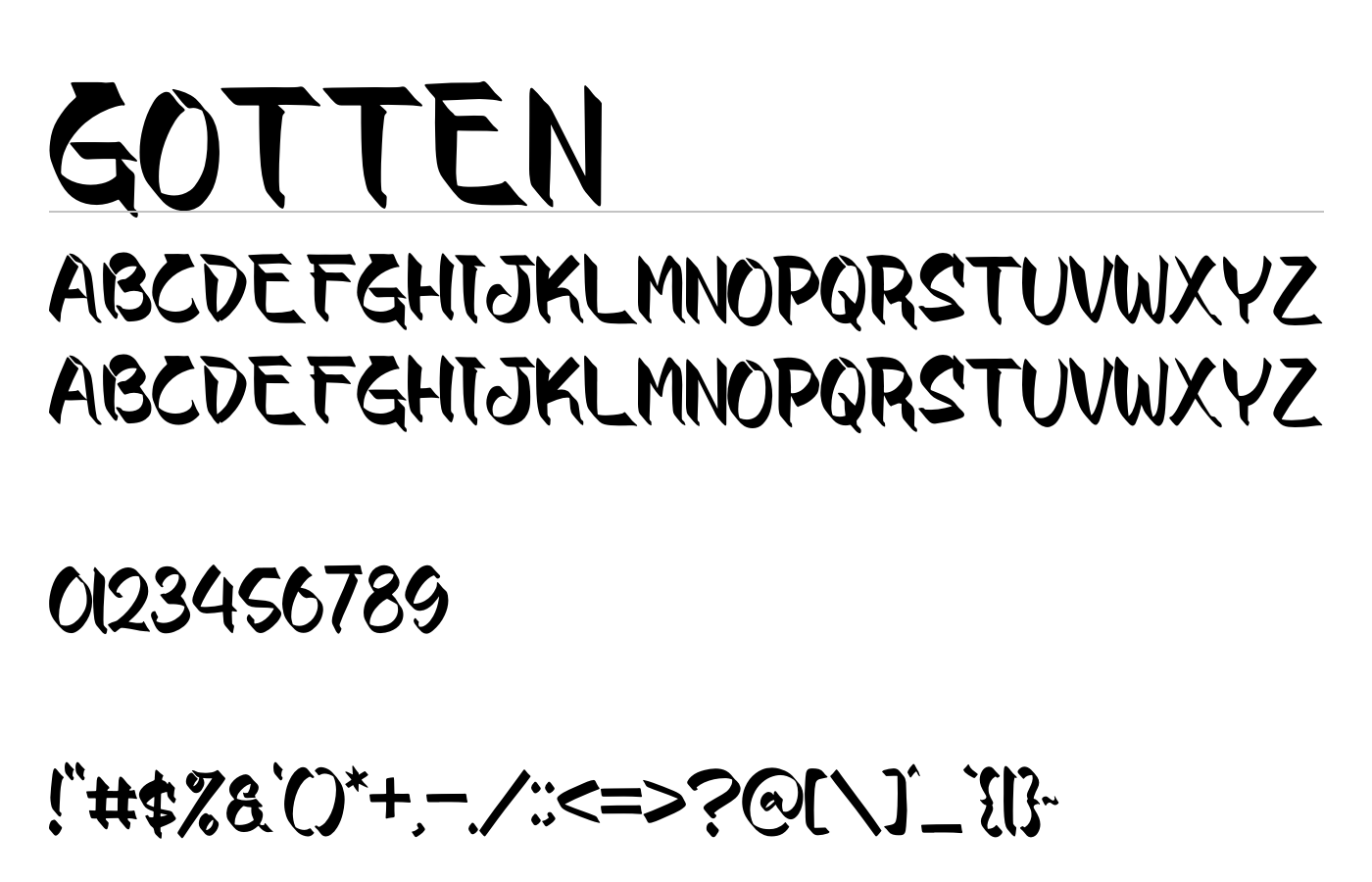 Gotten Font preview