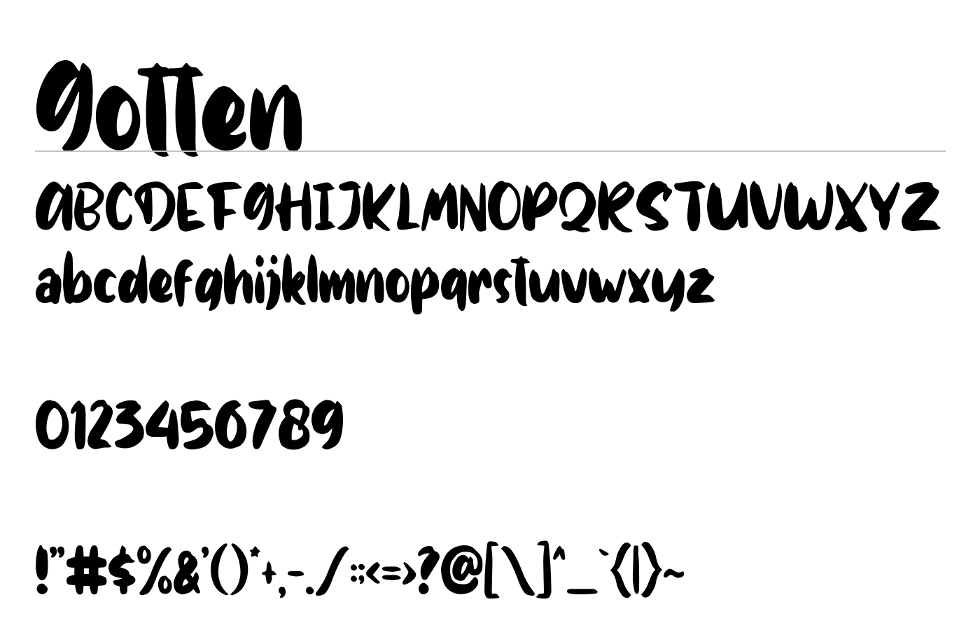 Gotten Font preview