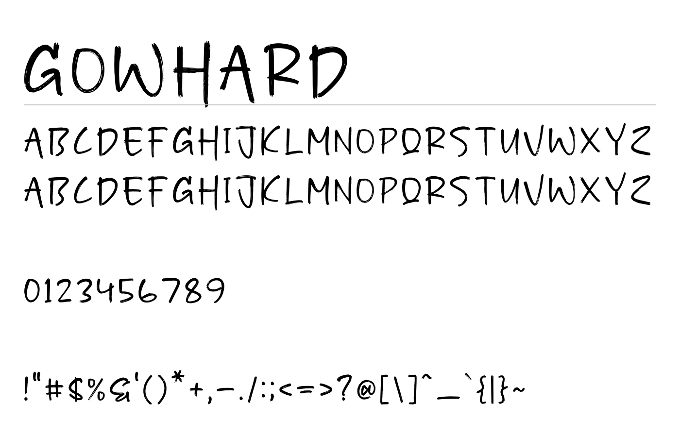 Gowhard Font preview