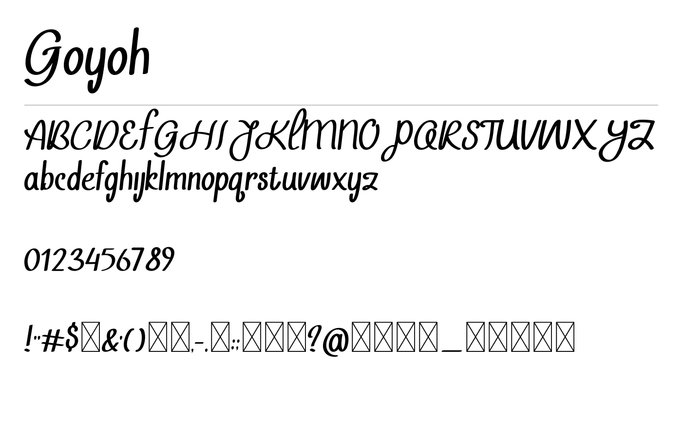 Goyoh Font preview