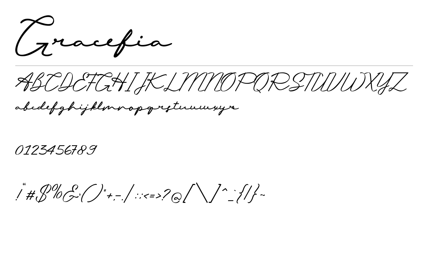 Gracefia Font preview
