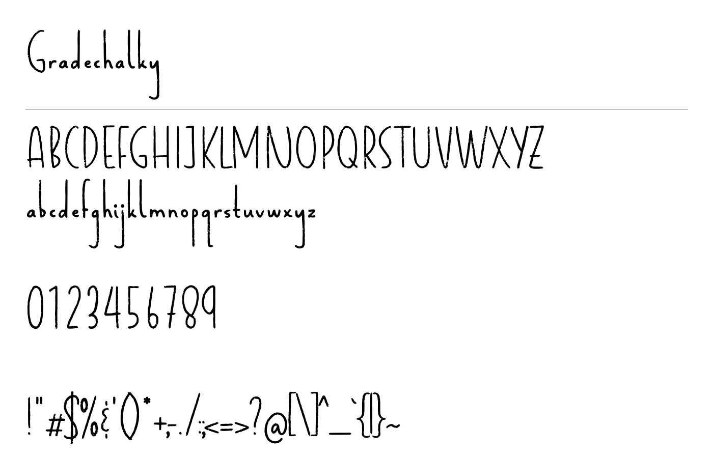Gradechalky Font preview