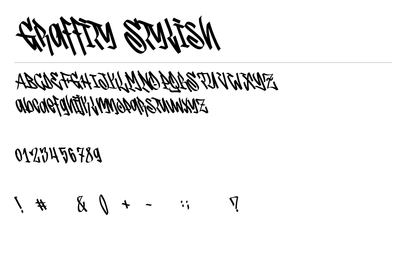 Graffity Stylish Font preview