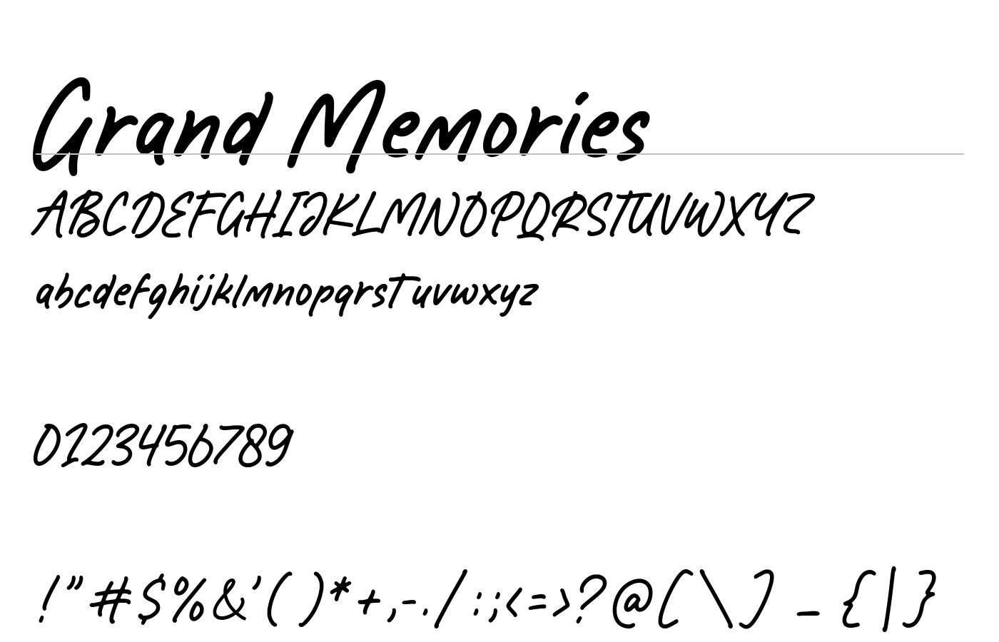 Grand Memories Font preview