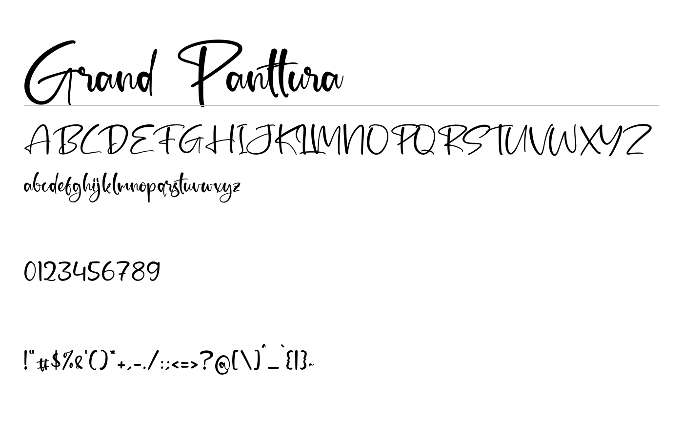 Grand Panttura Font preview