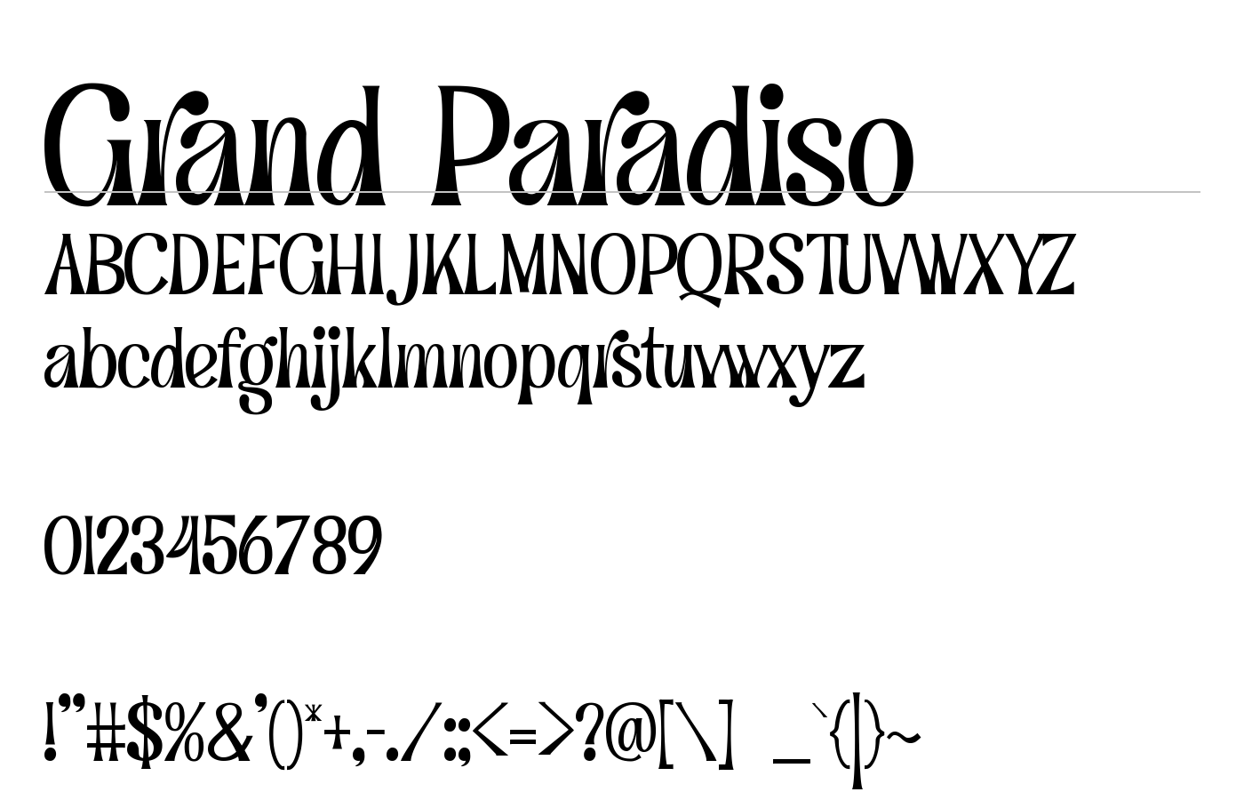 Grand Paradiso Font preview
