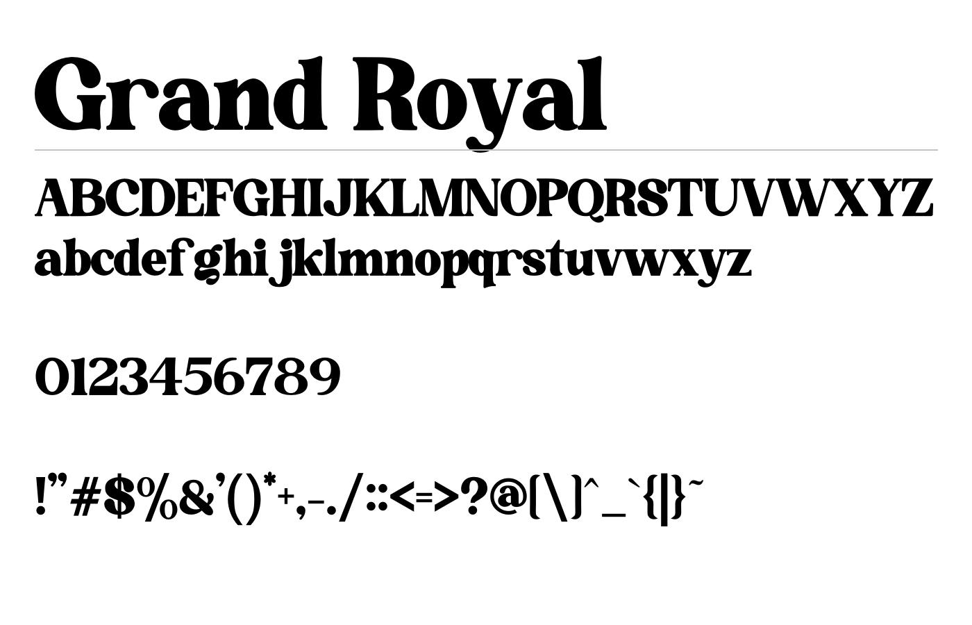 Grand Royal Font preview