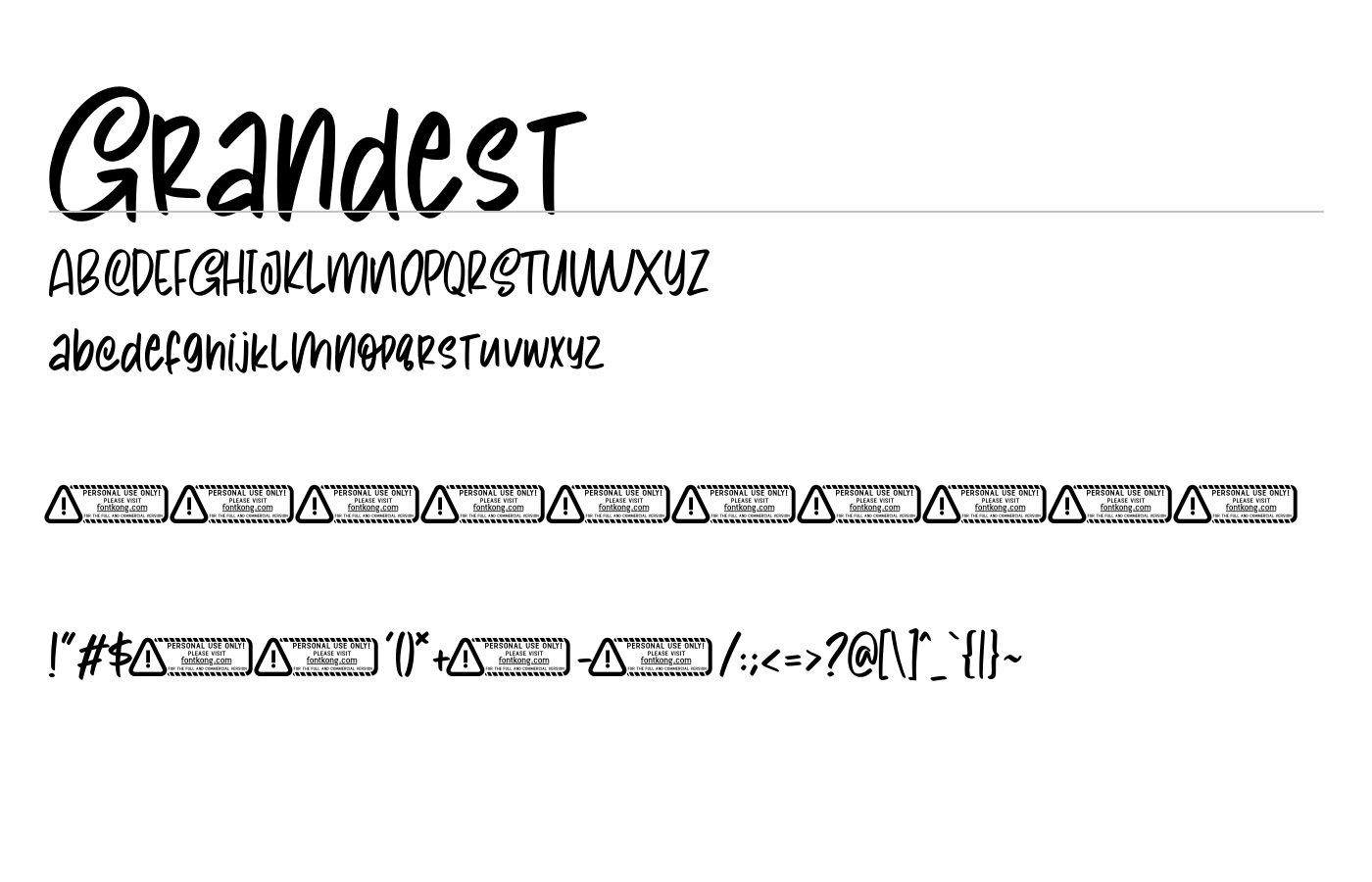 Grandest Font preview