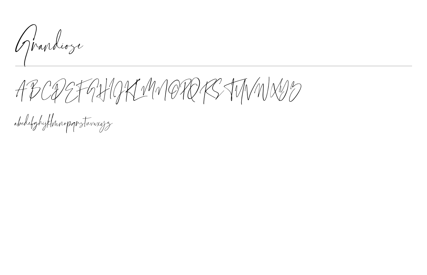 Grandiose Stylish Signature Font preview