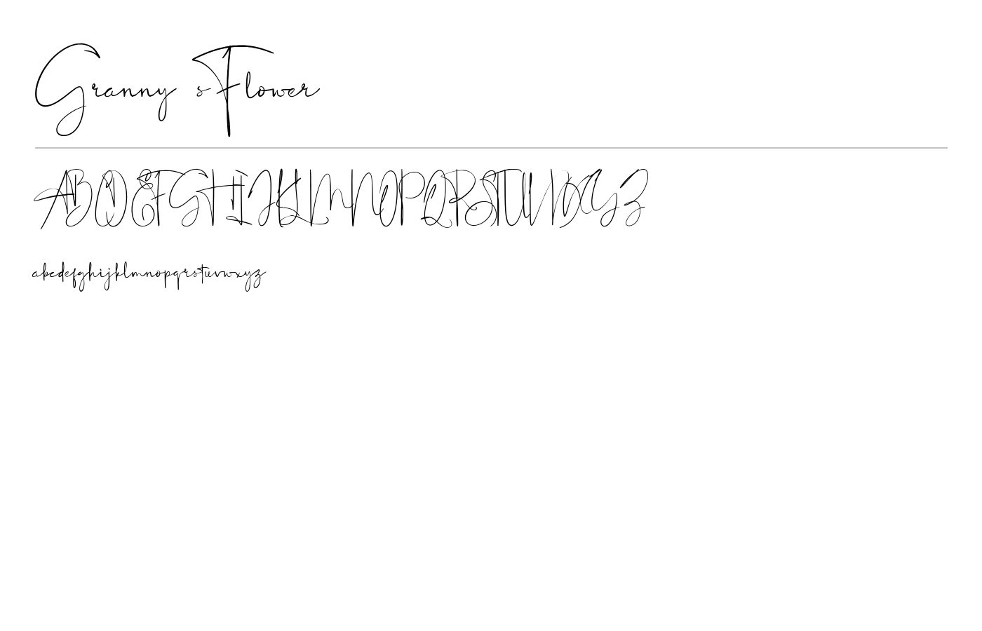 Granny’s Flower Font preview