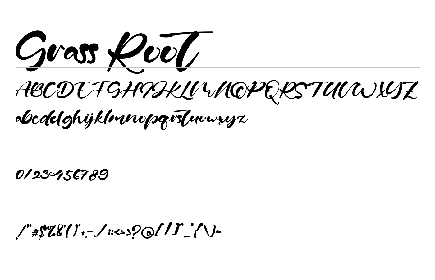 Grass Root Font preview