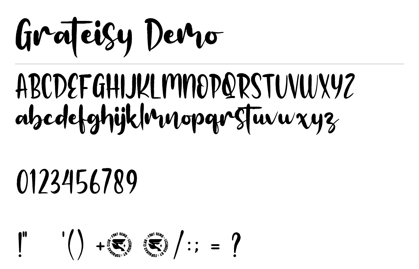 Grateisy Font preview